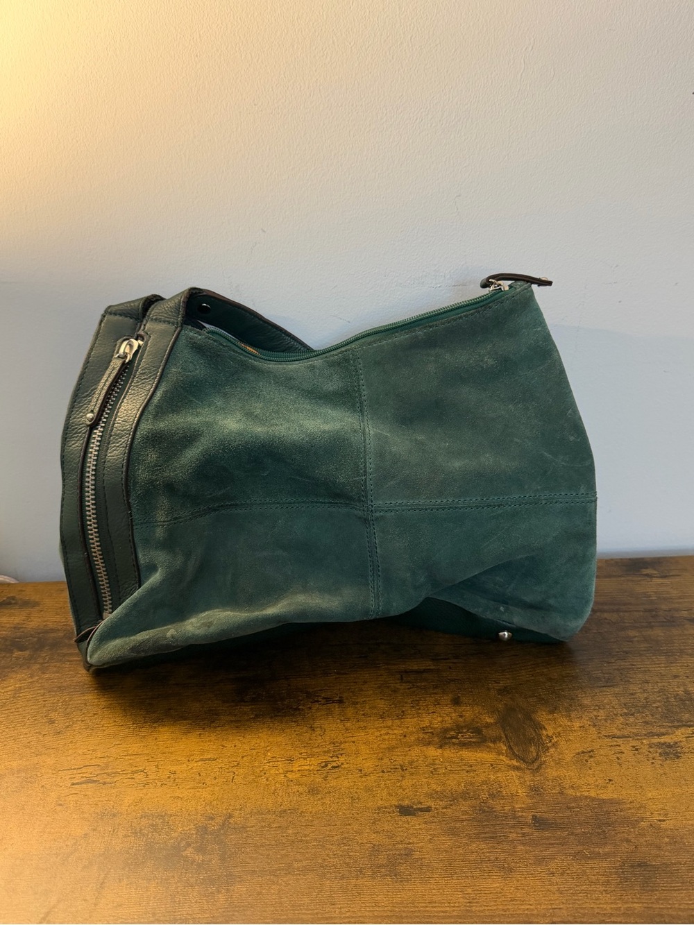 Tignanello Green Suede Hobo Bag